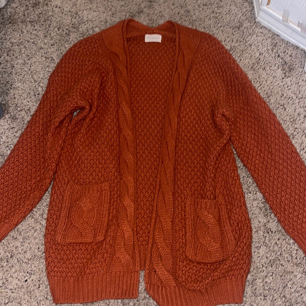 Burnt orange colored cardigan, Size M